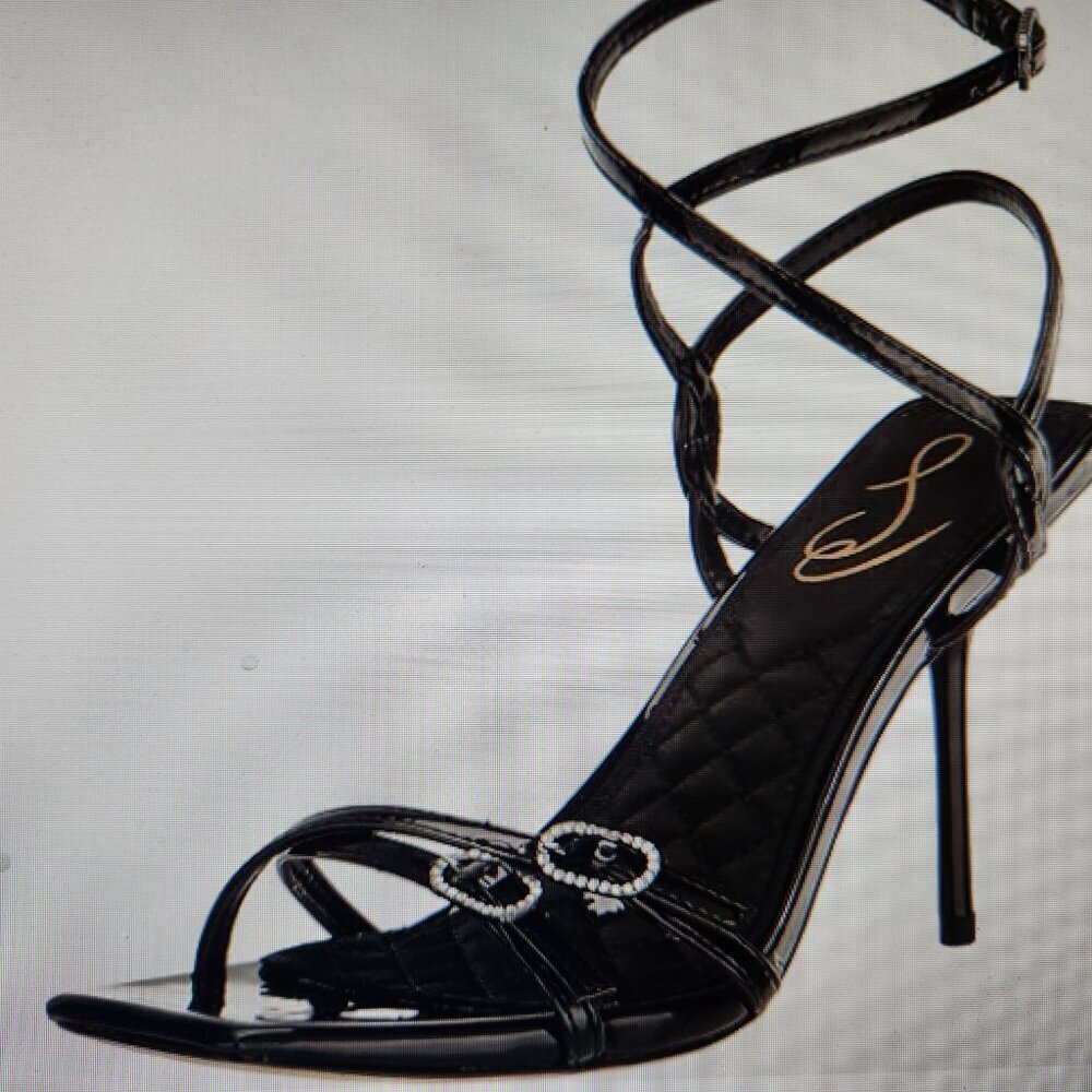 Sam Edelman "Trevin" Black Heeled Sandals. NIB. Size 9.5. Customer Return.